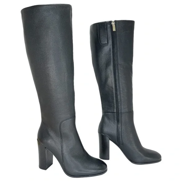 Kenneth Cole New York Justin Black Leather Knee High Womens Boots Size 6.5M - Picture 5 of 16